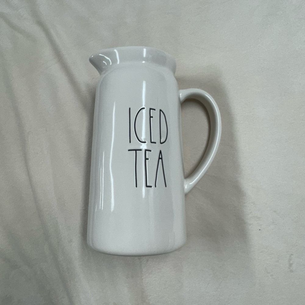 Elegant White Ceramic Iced Tea Pitcher